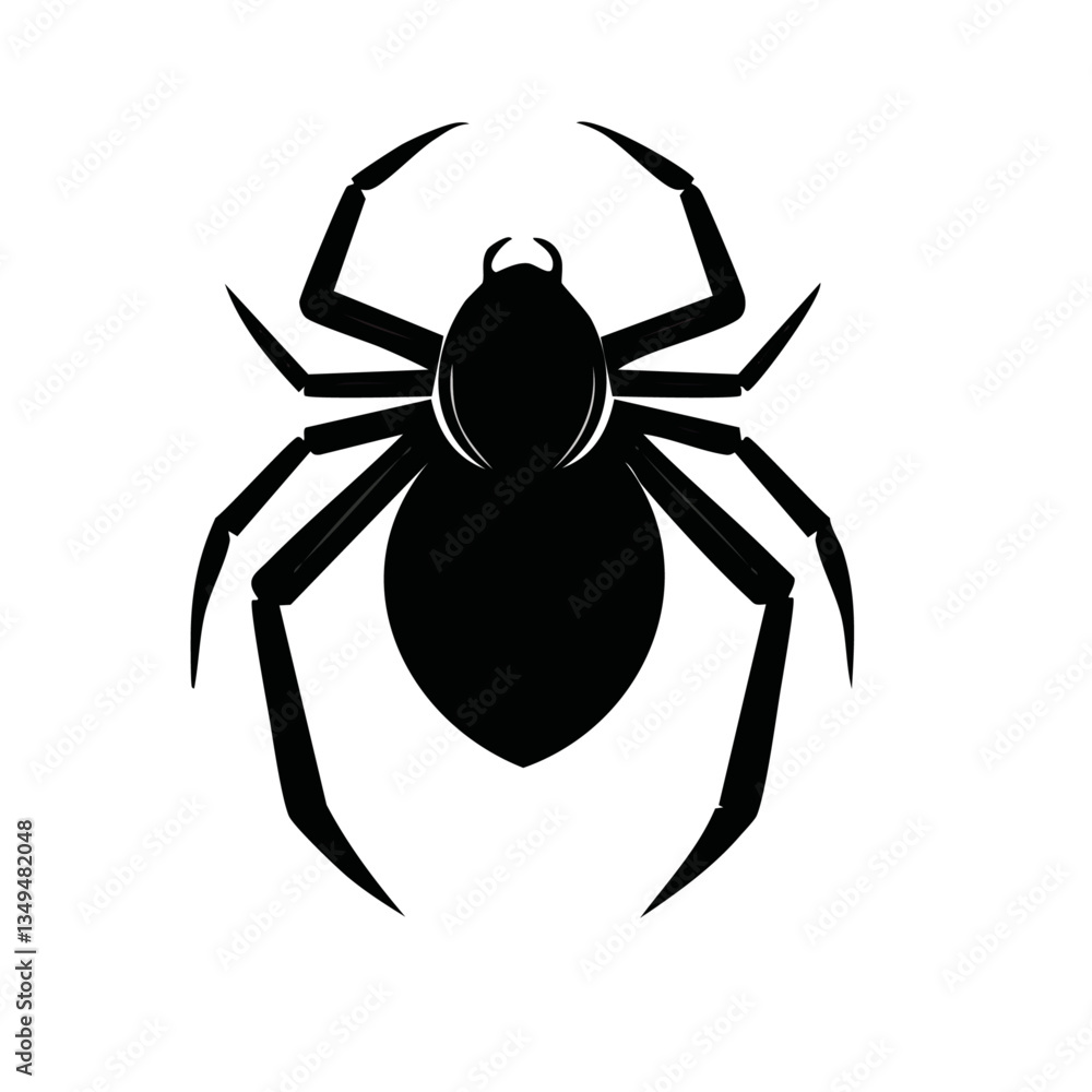 black spider isolated vector icon design black spider isolated vector icon design