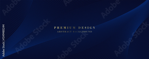 Premium background design with diagonal dark blue line pattern. Vector horizontal template for digital lux business banner, contemporary formal invitation, luxury voucher, prestigious gift certificate