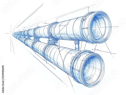 Industrial Pipeline Blueprint Design.