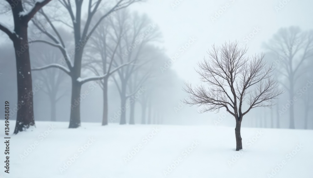 Single isolated branch on a snowy white background with bare trees, snow, white Single isolated branch on a snowy white background with bare trees, snow, white
