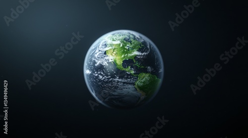 Earth viewed from space with vibrant green landmasses