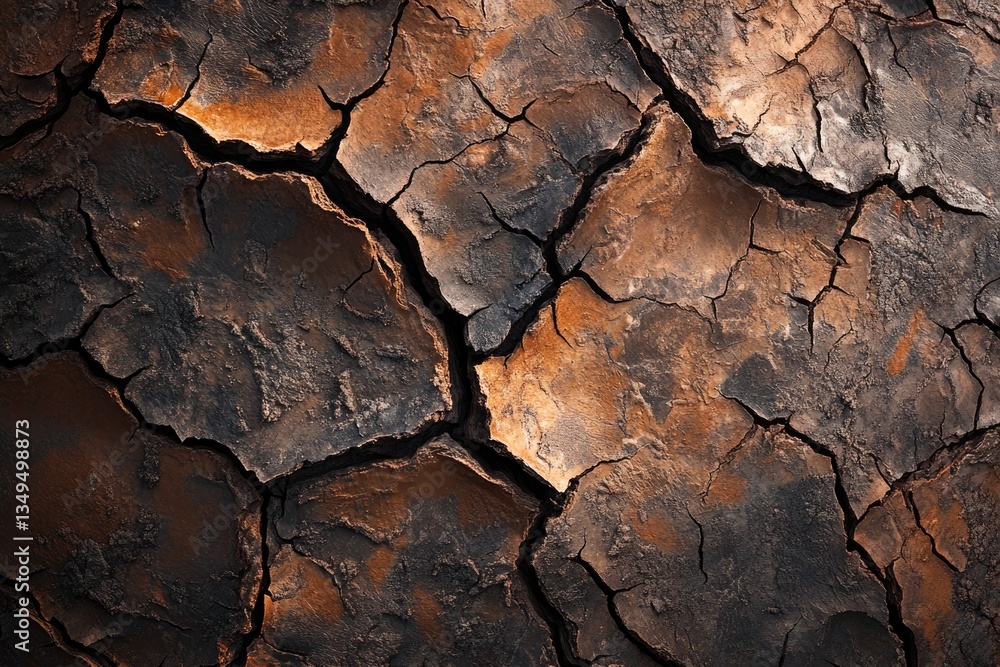 Dark, cracked earth texture showing deep fissures and dry soil, a harsh landscape. Dark, cracked earth texture showing deep fissures and dry soil, a harsh landscape.