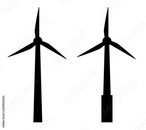 Windmill icon. Vector clipart isolated on white background.
