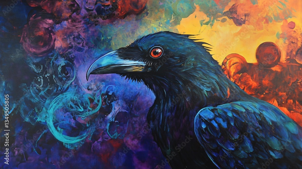 Obraz premium Majestic Raven Fantasy Artwork for Creative Projects