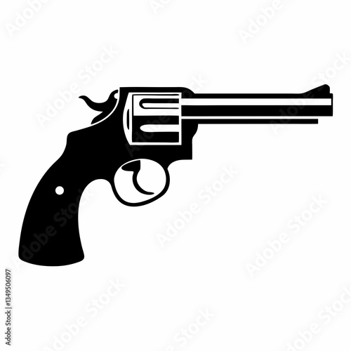 Wallpaper Mural Simple Revolver Gun silhouette Icon Vector Design. Torontodigital.ca