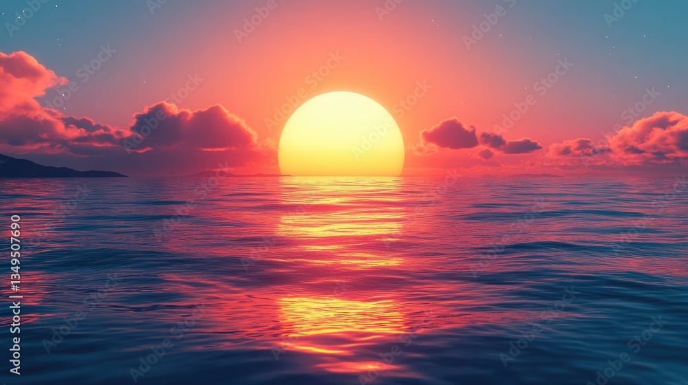 Stunning sunset over the ocean Stunning sunset over the ocean