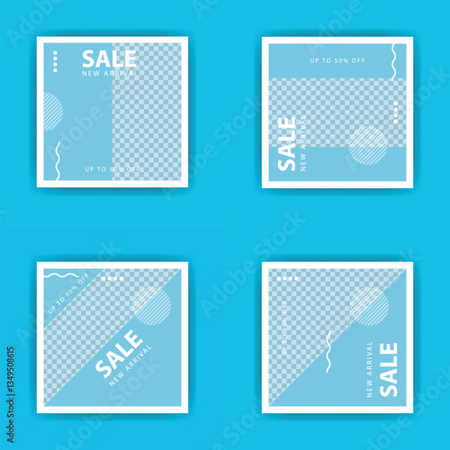 Minimalist light blue sale social media templates