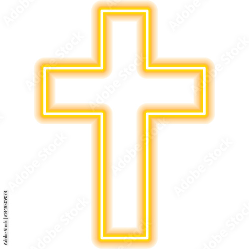 Christ Religion Gold Neon Sign. Illustration of Religious Holiday. Seasonal Greetings. Happy Easter Christianity Icon. 