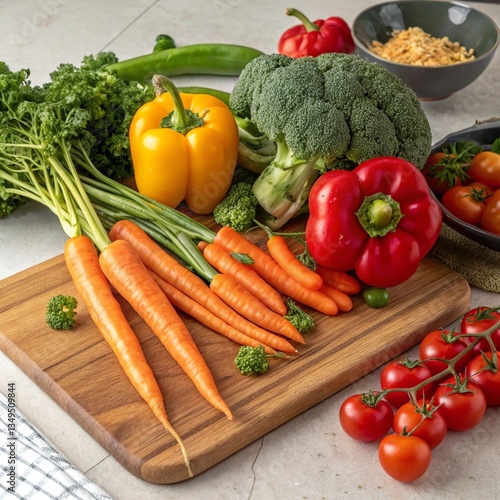 Fresh Organic Vegetables Assortment Isolated on White Background for Healthy Eating and Cooking Concepts