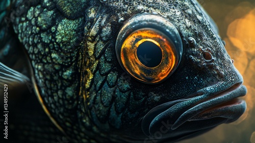 Wallpaper Mural An up close portrait featuring the eye of a fish Torontodigital.ca