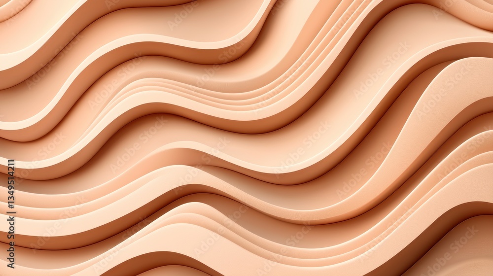 Obraz premium Abstract 3D wavy beige background