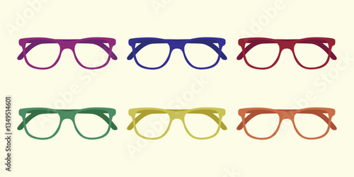 A set of colorful sunglass icon set, sunglass collection, sunglass silhouette design collection, eyeglass vector icon