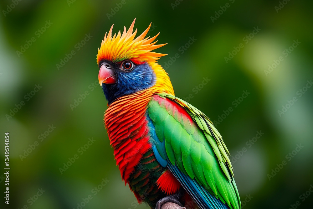 Vibrant Quetzal Plumage Displayed on a Tree Branch, Showcasing Its Bright Colors and Exotic Beauty in a Natural Forest Setting Vibrant Quetzal Plumage Displayed on a Tree Branch, Showcasing Its Bright Colors and Exotic Beauty in a Natural Forest Setting