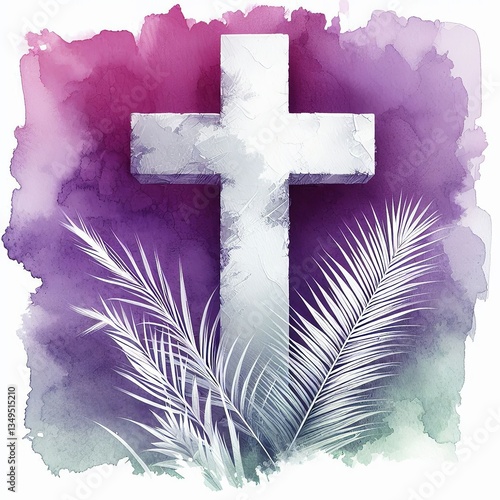 Cruz semana santa. estilo acuarela