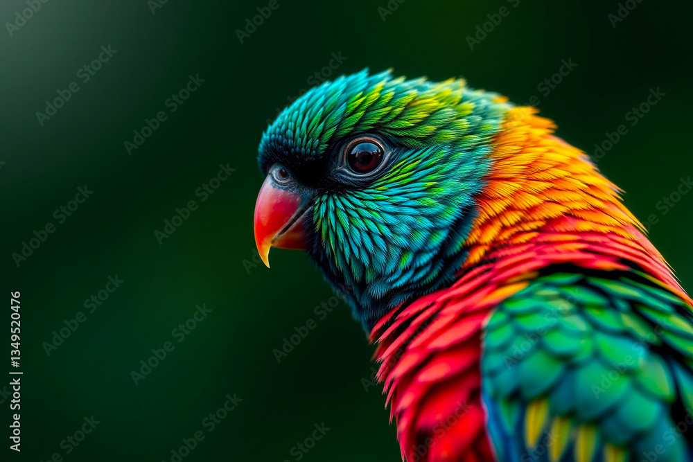 Fototapeta premium Vibrant Quetzal Plumage Displayed on a Tree Branch, Showcasing Its Bright Colors and Exotic Beauty in a Natural Forest Setting