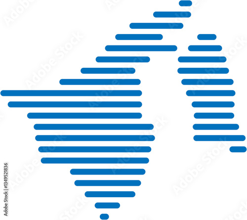 Obraz na płótnie horizontal line drawing of brunei map. w salonie