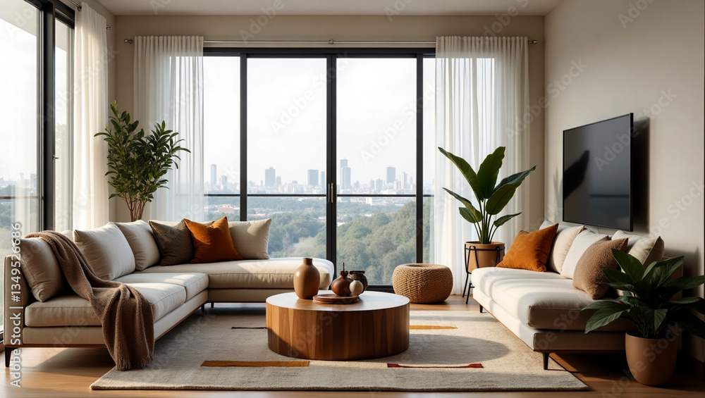Minimalist Scandinavian Interior with Large Windows and Elegant Decor Minimalist Scandinavian Interior with Large Windows and Elegant Decor