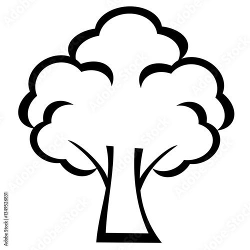 Tree in black outline