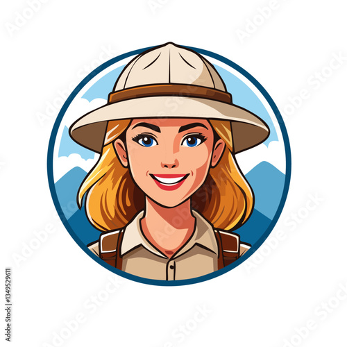 Obraz na płótnie Safari Woman Vector icon design button w salonie