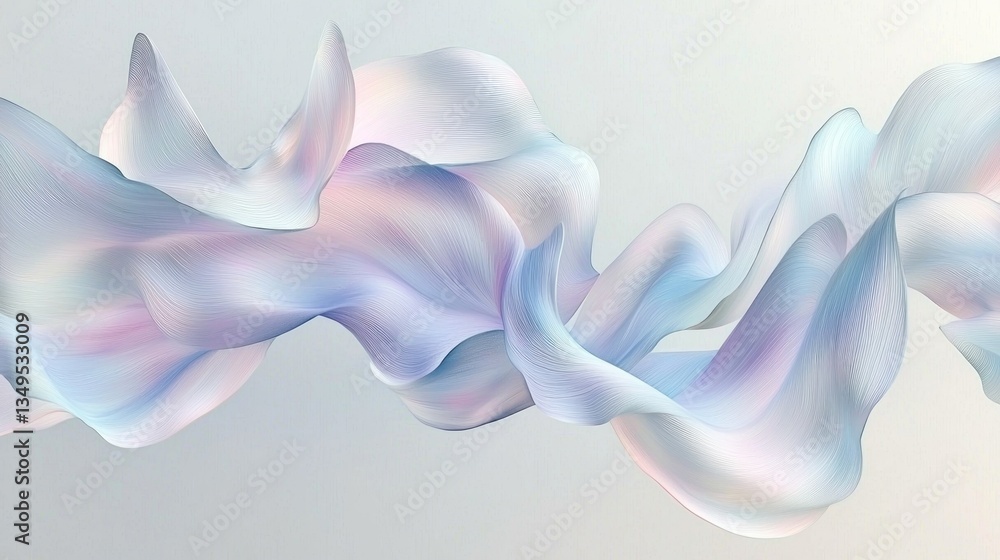 Obraz premium Abstract flowing fabric, pastel colors, soft light, elegant design