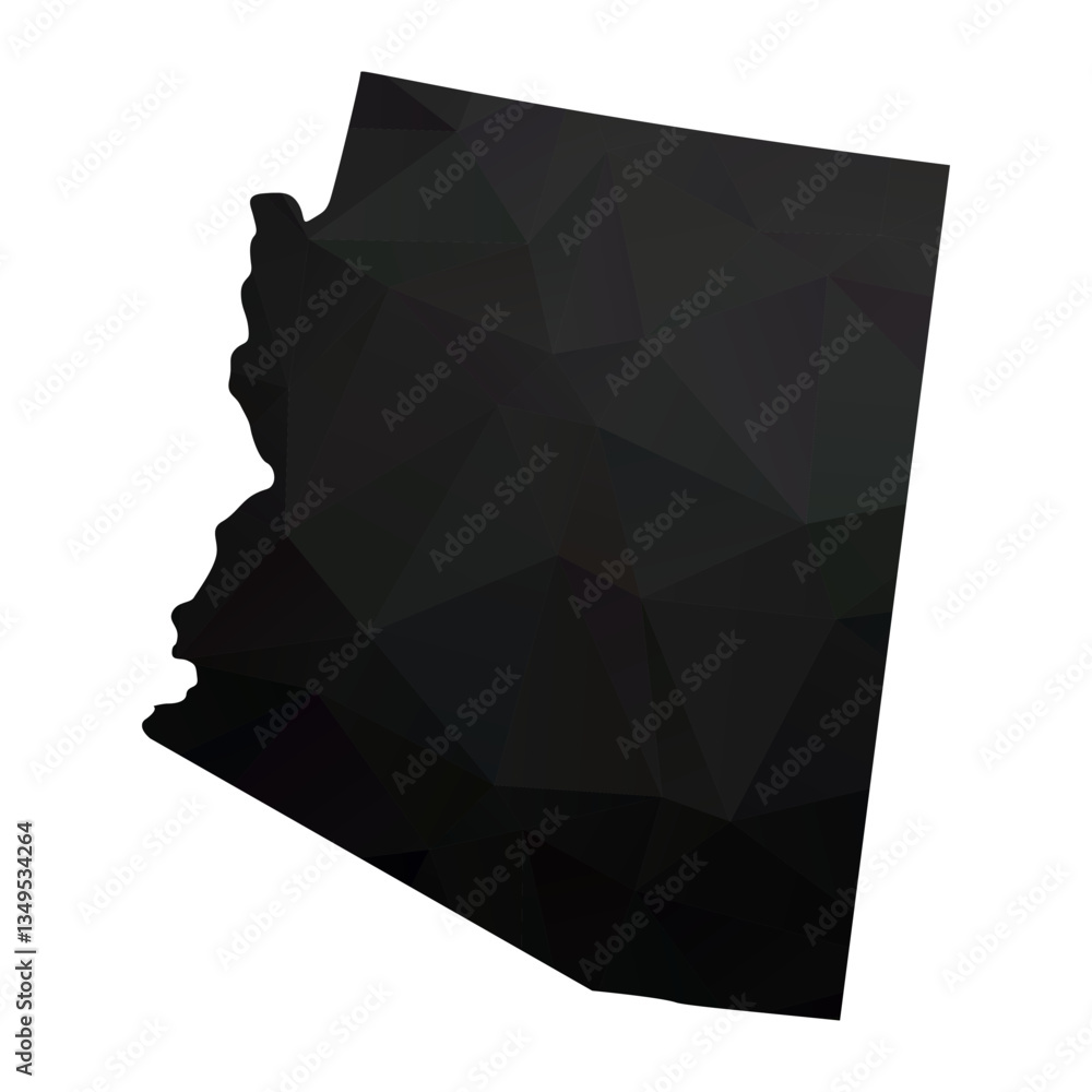 Abstract Polygon - Low Poly Color Black Arizona map. Vector Illustration eps10. Abstract Polygon - Low Poly Color Black Arizona map. Vector Illustration eps10.