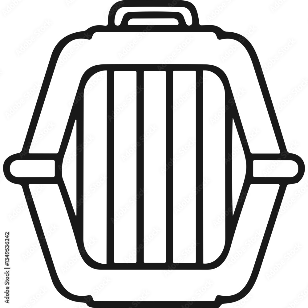 Pet carrier outline vector illustration. Pet carrier for cats and dogs in line art style Pet carrier outline vector illustration. Pet carrier for cats and dogs in line art style