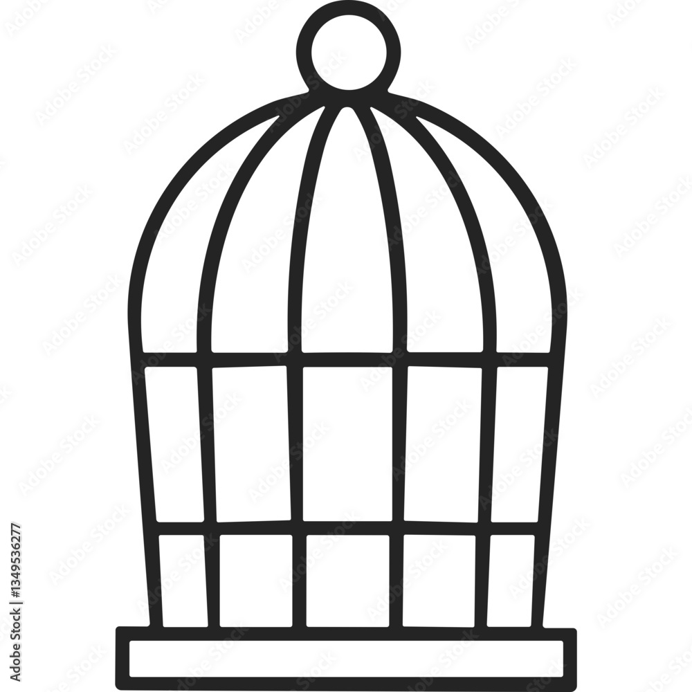 Birdcage graphic design with circular pattern and graphic design element. Birdcage illustration in outline style. Birdcage graphic design icon Birdcage graphic design with circular pattern and graphic design element. Birdcage illustration in outline style. Birdcage graphic design icon