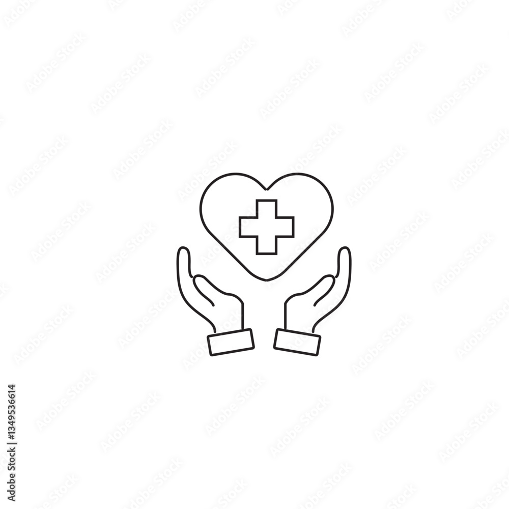 single outline icons holding heart related to healthcare and medical. Linier icons collection. editable stroke. Vector illustration single outline icons holding heart related to healthcare and medical. Linier icons collection. editable stroke. Vector illustration