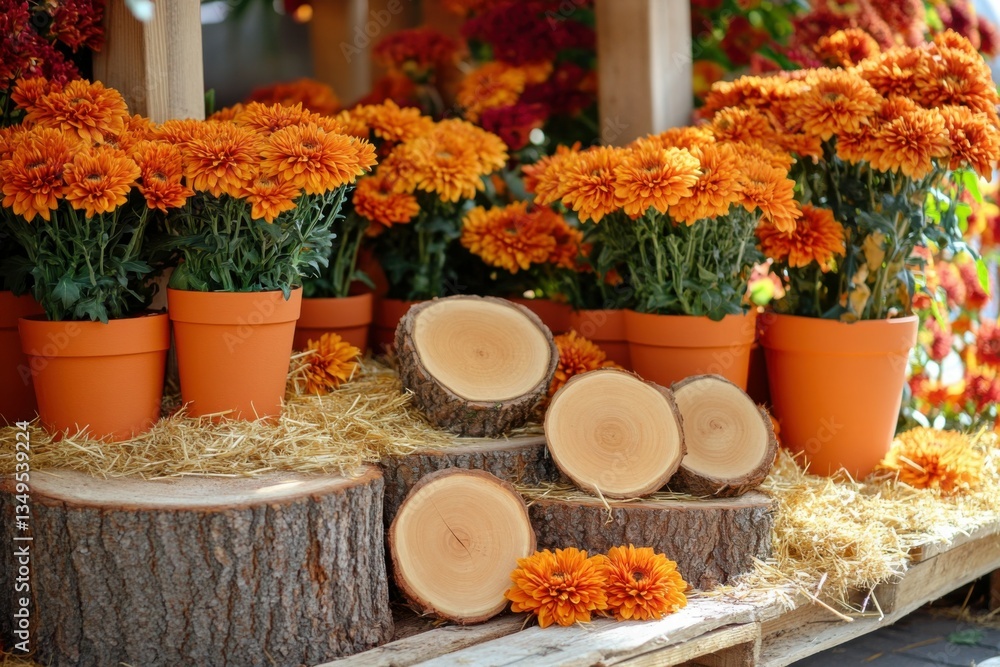 Autumn Chrysanthemums Display Autumn Chrysanthemums Display