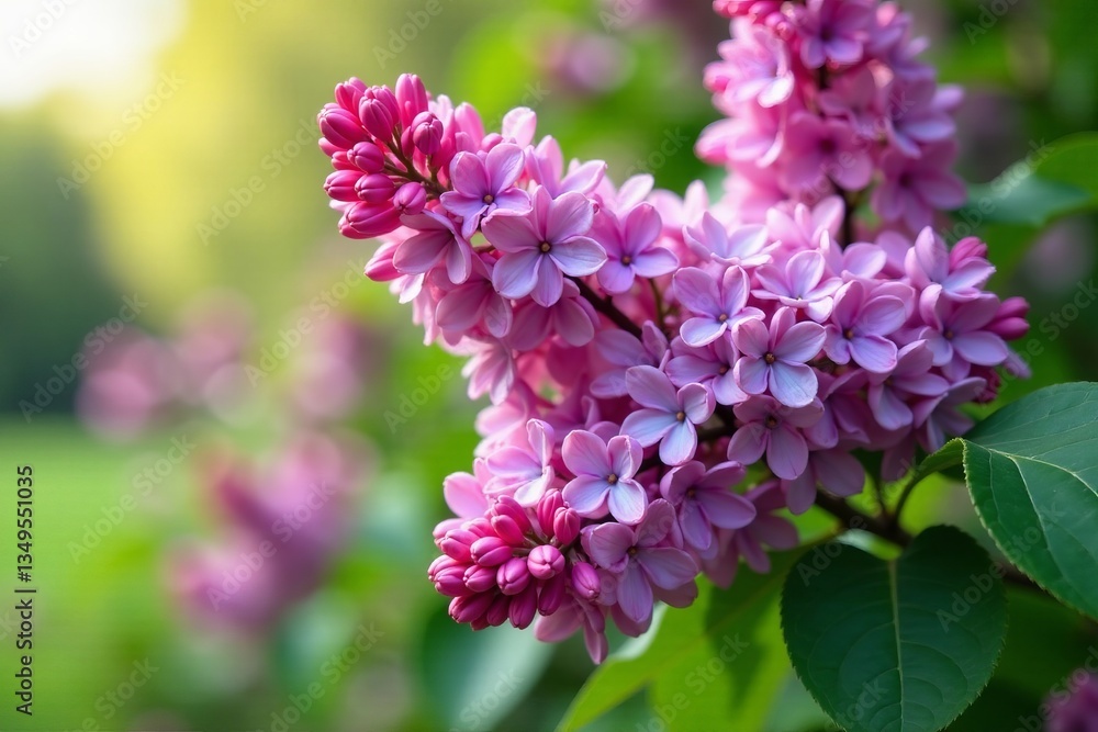 Beautiful lilac bush in full bloom during spring season, bush, purple Beautiful lilac bush in full bloom during spring season, bush, purple