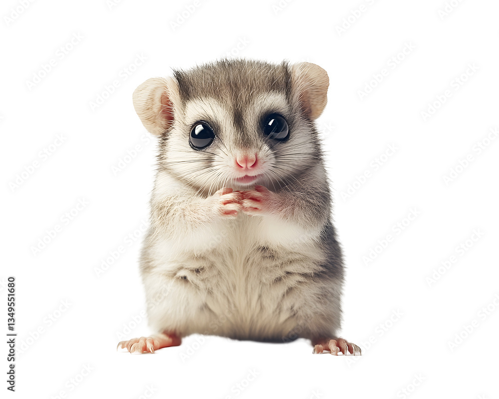 Fototapeta premium Captivating Studio Portrait of a Curious Sugar Glider