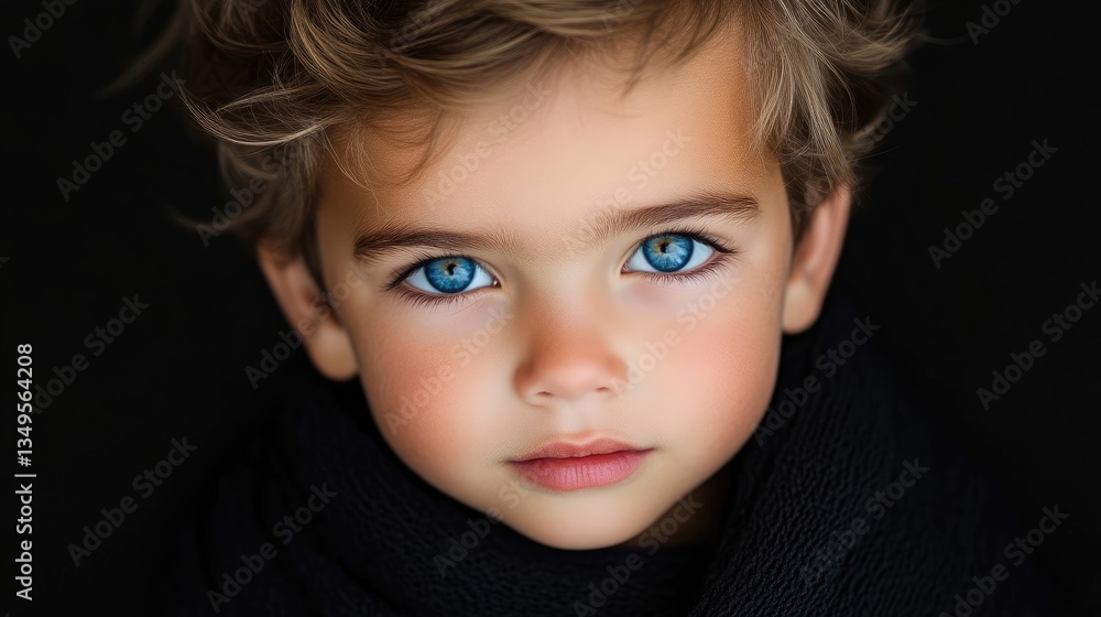 Close-up portrait of a child with striking blue eyes Close-up portrait of a child with striking blue eyes