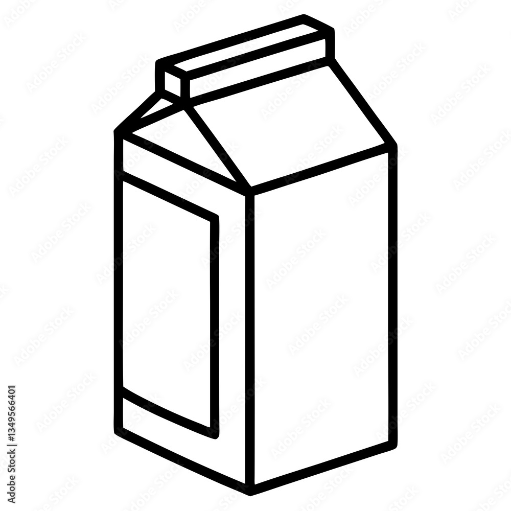 Vectorized Milk Carton Outline Art Vectorized Milk Carton Outline Art