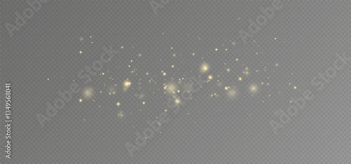 Christmas Bokeh Lights.bokeh is the soft, pleasing out of focus effect from a lens.Defocused gold particles glitter on a transparent background.	