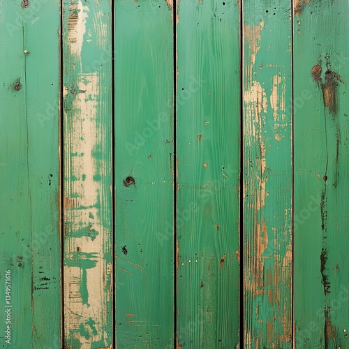 overhead lay flat professional photo of a wooden table top boards painted green with no chips. fresh new paint