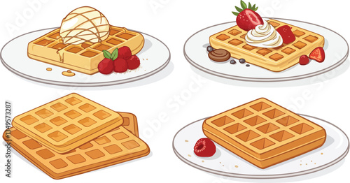 Waffle vector design in isolated vector, Waffle Logo and icon design