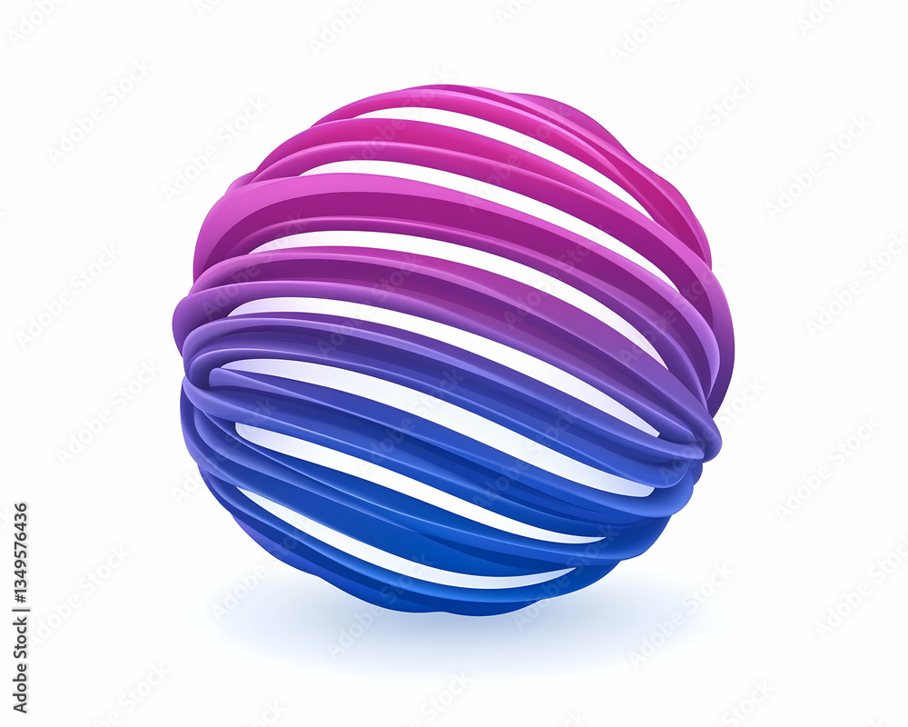 Fototapeta premium Abstract sphere with vibrant, layered, gradient design