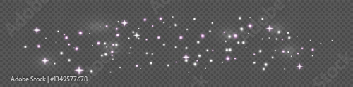 Vector space stars Glowing stars on transparent background. Space star background.Fine, shiny dust particles fall off slightly. Fantastic shimmer effect.