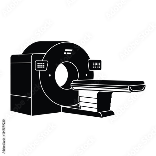 CT scan machine silhouette vector