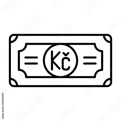 Czech Koruna Note Icon