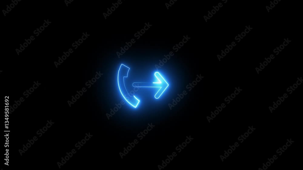 Neon Telephone Calling Concept . Glowing Neon Calling Icon Animation. Neon Telephone Calling Concept . Glowing Neon Calling Icon Animation.
