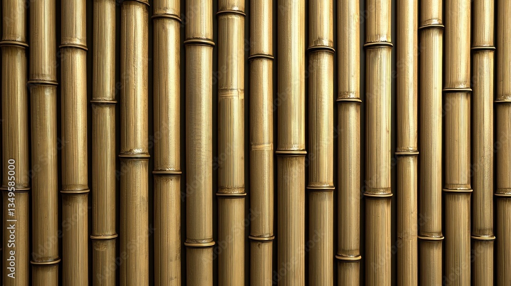 Close-up bamboo fence wall, natural backdrop, interior design Close-up bamboo fence wall, natural backdrop, interior design