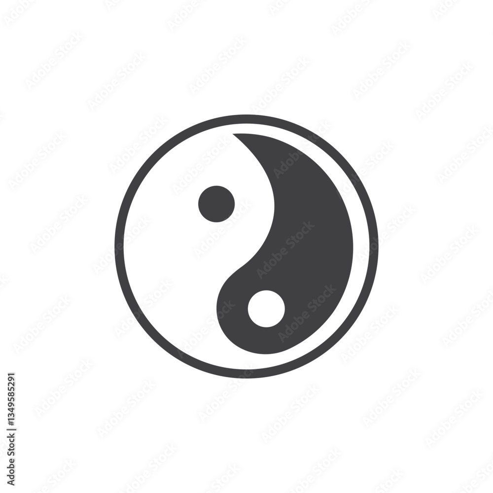 Yin yang symbol in black and white Yin yang symbol in black and white