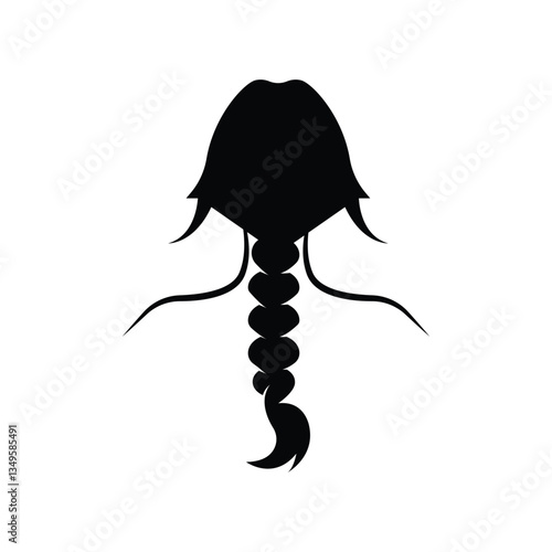 Girl with braids icon design
