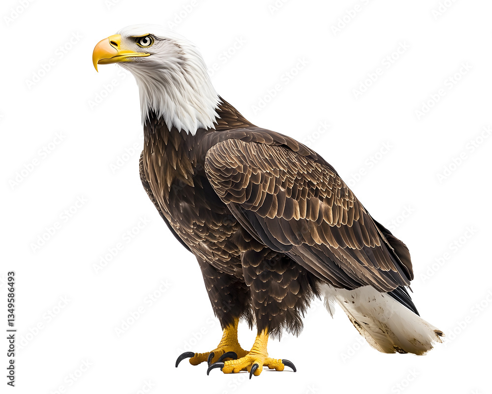 Obraz premium Majestic bald eagle in a powerful studio portrait