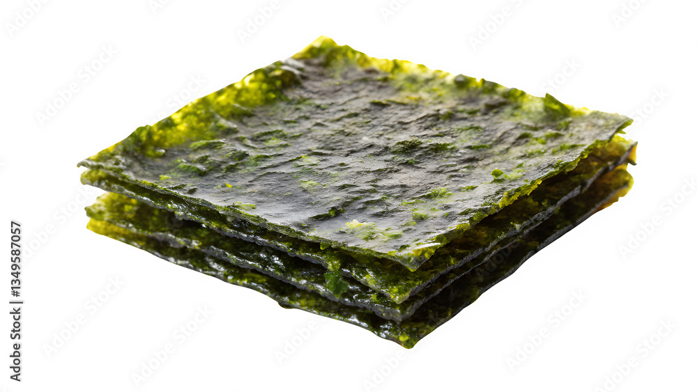 Crispy Nori Seaweed Sheet Isolated on Transparent Background Crispy Nori Seaweed Sheet Isolated on Transparent Background