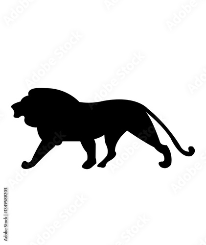 Canvastavla Lion clip art design on plain white transparent isolated background for card, sh