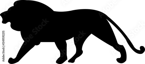 Εκτύπωση καμβά Lion clip art design on plain white transparent isolated background for card, sh