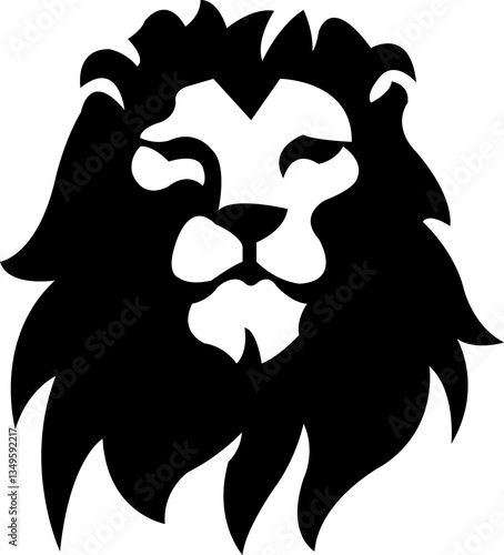 Canvas Print Lion clip art design on plain white transparent isolated background for card, sh