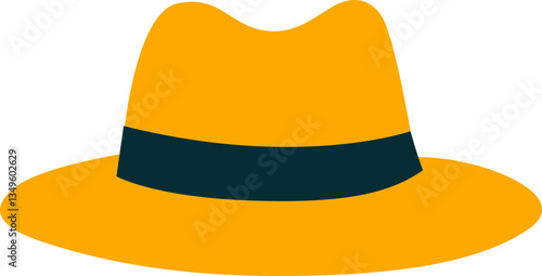 Yellow Fedora Hat Graphic Design
